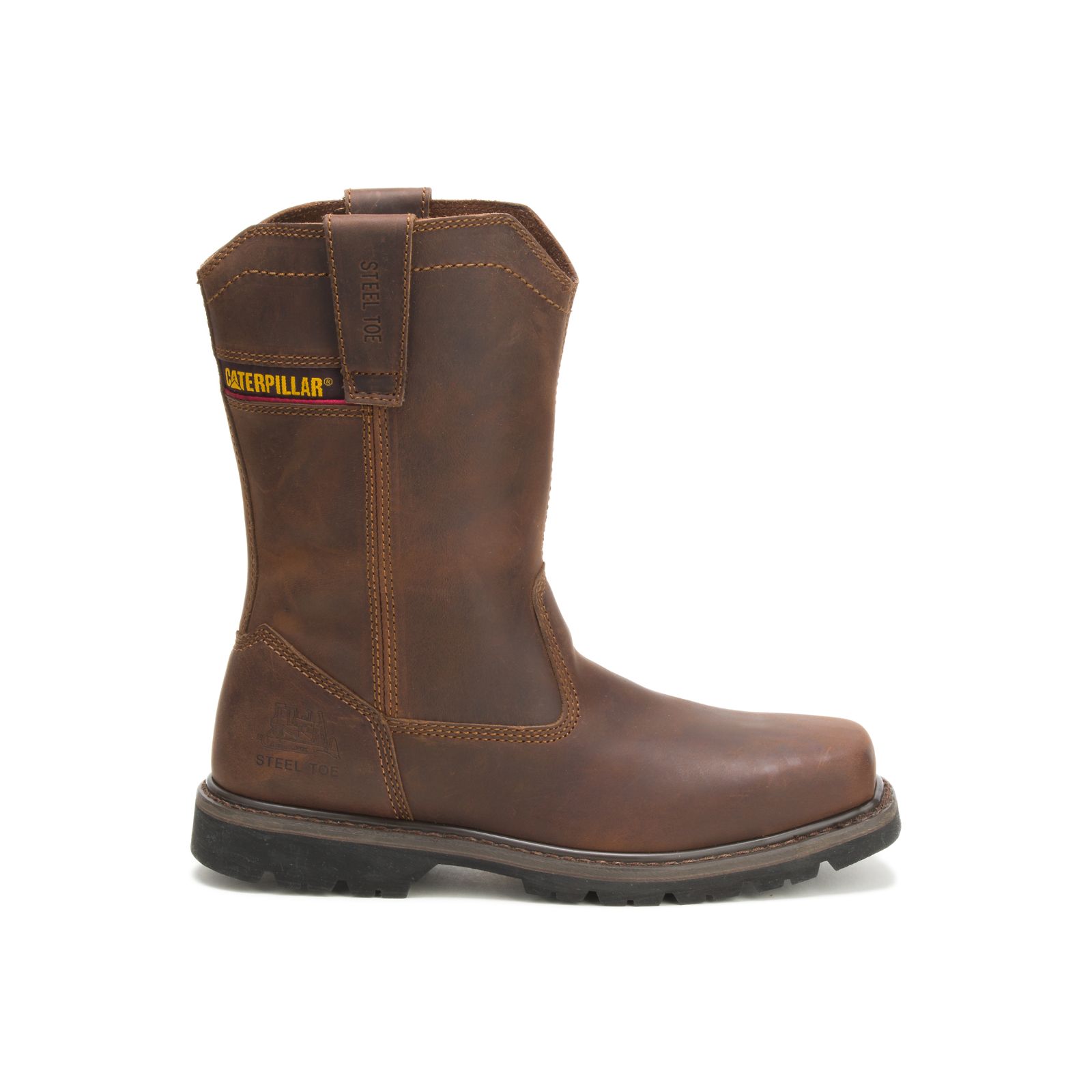 Caterpillar Wellston Pull On Steel Toe - Mens Steel Toe Boots - Dark Brown - NZ (685EAWKUO)